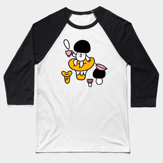 Funny mushroom character Baseball T-Shirt by Stolenpencil